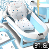 Foldable bath tub for your baby with thermometer and cushion BLUE
